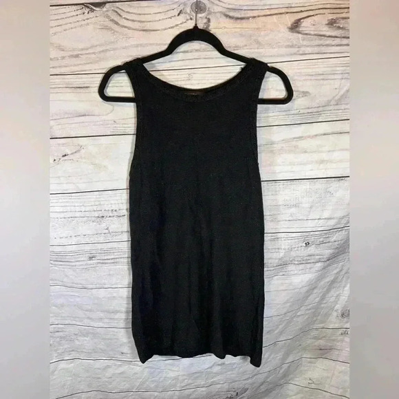 WHITE HOUSE BLACK MARKET Black Knit Metallic Sleeveless Dress Size M - Picture 1 of 8